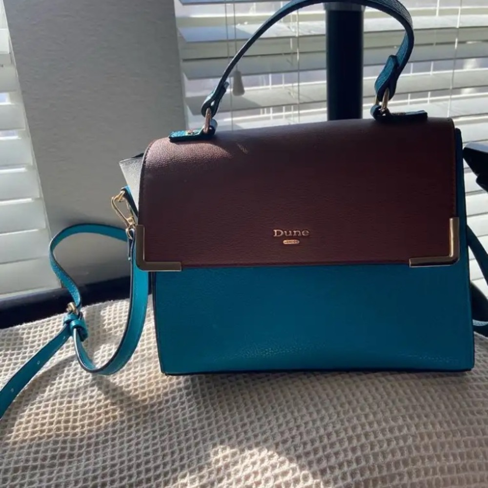 Dune London Brown and Blue Satchel Bag